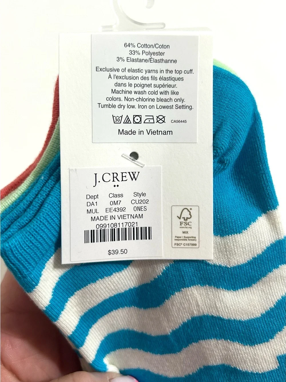 NWT Women’s J. Crew Striped Ankle Socks, Three Pack